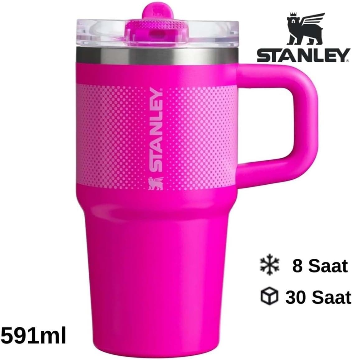 Stanley The Quencher Protour Flip Straw Termos 0,60 L Pipetli Termos 10-12484-098 Pembe