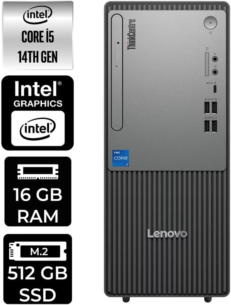 LENOVO ThinkCentre Neo 50T G5 i5 14400 16GB 512GB SSD FDOS Masaüstü Bilgisayar & PER4
