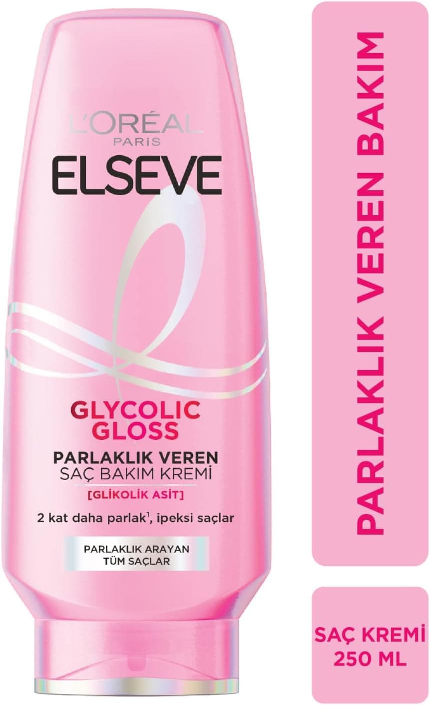 LOreal Paris Elseve Glycolic Gloss Parlaklık Veren Saç Bakım Kremi 250ml