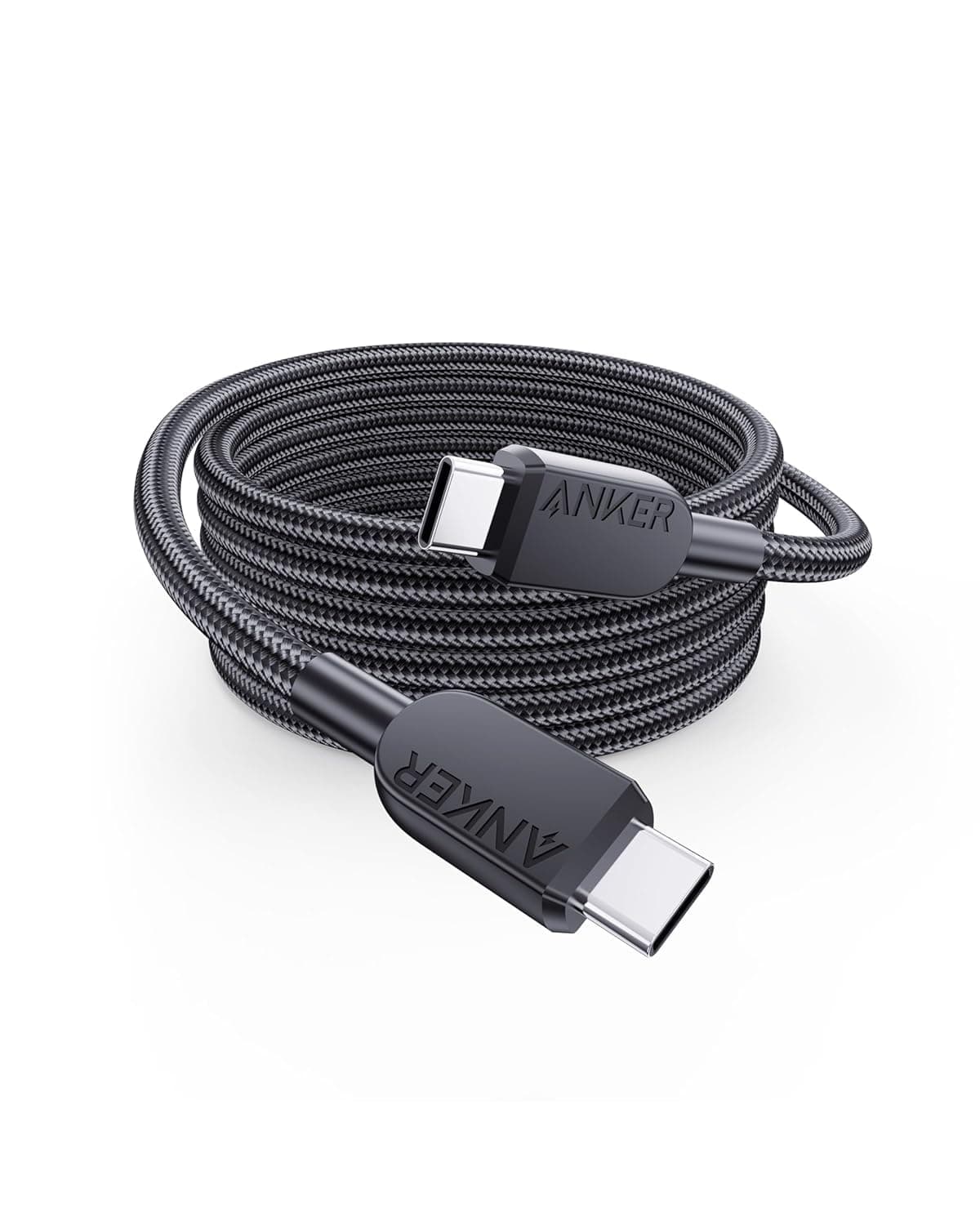Anker 240W USB-C - USB-C Kablosu, 1.8 Metre Çift Örgülü Type-C Şarj Kablosu, Siyah - A81C6