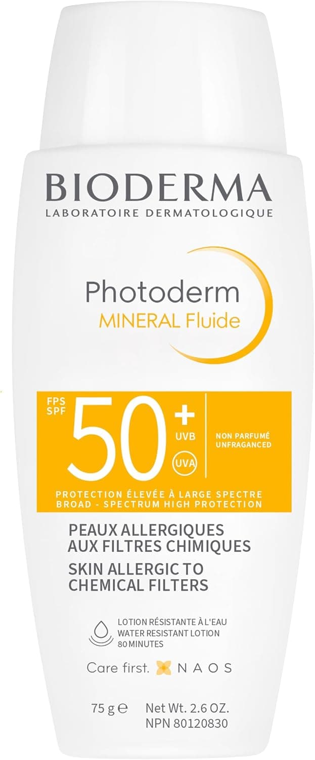 Bioderma Photoderm Mineral Fluid SPF50+ Çok Hassas Ciltler için Çok Yüksek Korumalı Yüz, Vücut Güneş Kremi 75 gr
