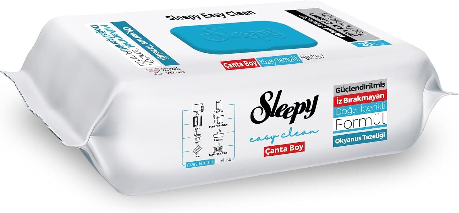 Sleepy Easy Clean Okyanus Tazeliği Yüzey Temizlik Havlusu Çanta Boy 20 Yaprak