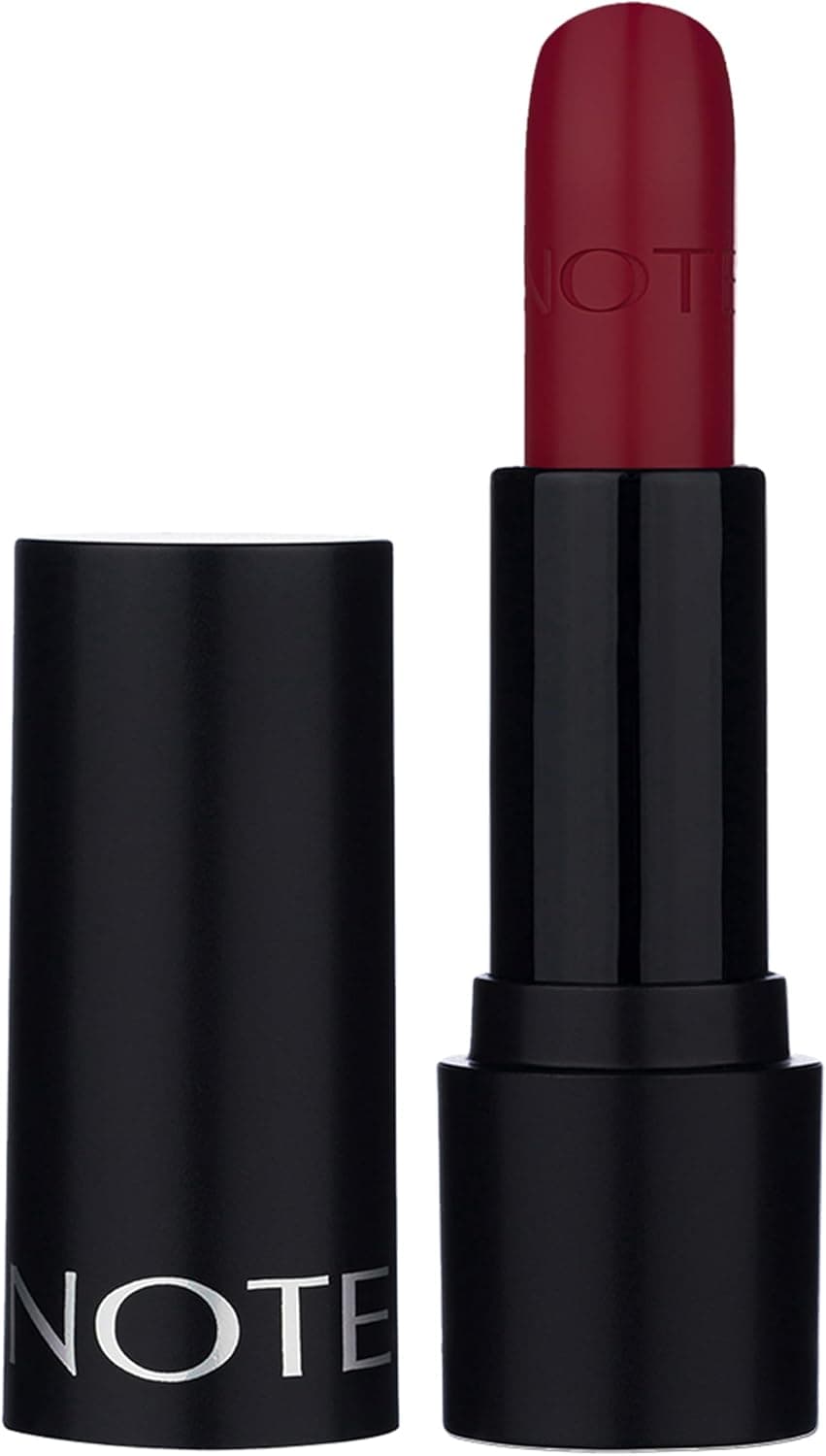 Note Cosmetics Deep Impact Lipstick 14 Warm Cherry Kremsi Dokulu Yarı Parlak Ruj, Kırmızı