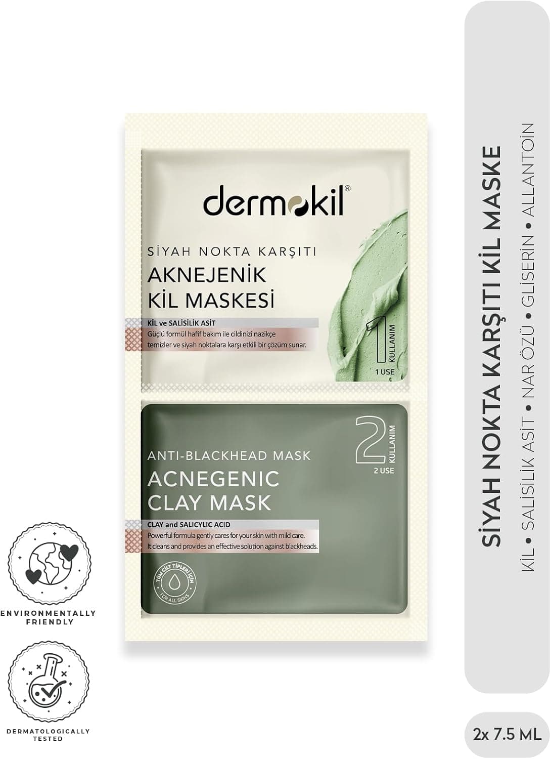 Dermokil Siyah Nokta Karşıtı Kil Maske 2x7.5 ml