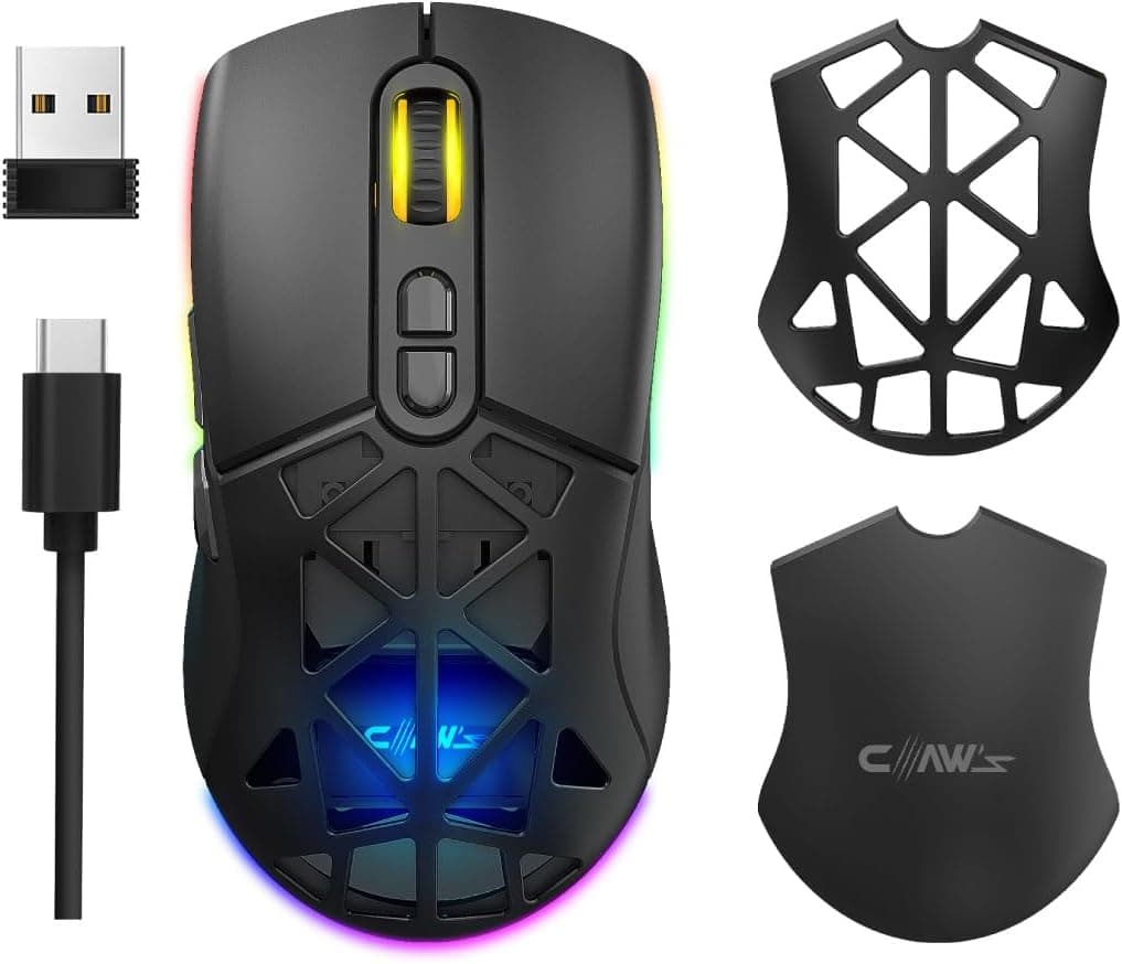 Claws Nexus Air Kablosuz 10000 Dpi Pixart PMW3325 Sensör Makro Yazılımlı & Değiştirilebilir Kapaklı RGB Kablosuz Gaming Mouse - Siyah
