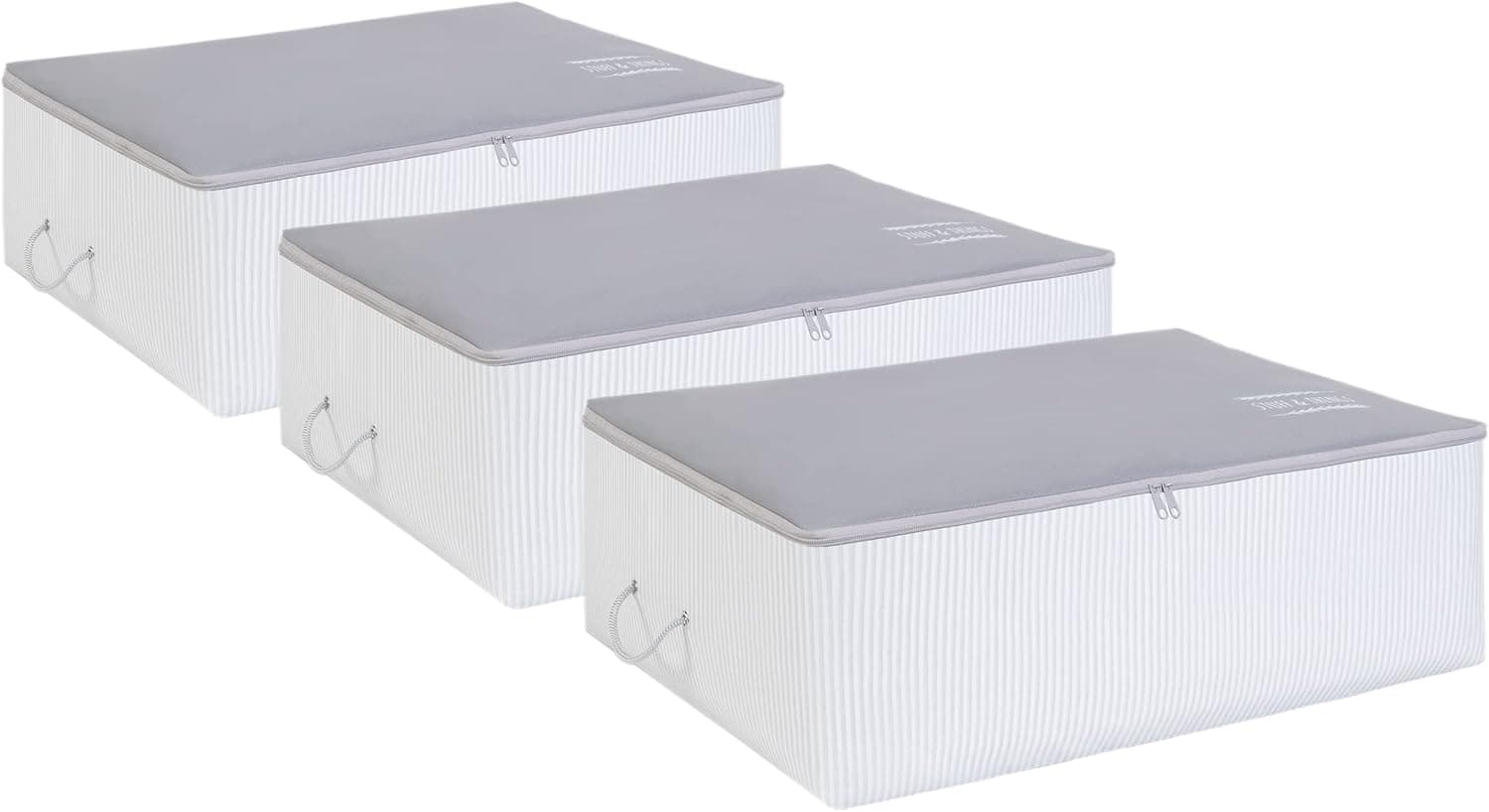 Ocean Home Textile 3lü Büyük Boy Gri Renk Stuff & Things Baza Altı Hurç Set
