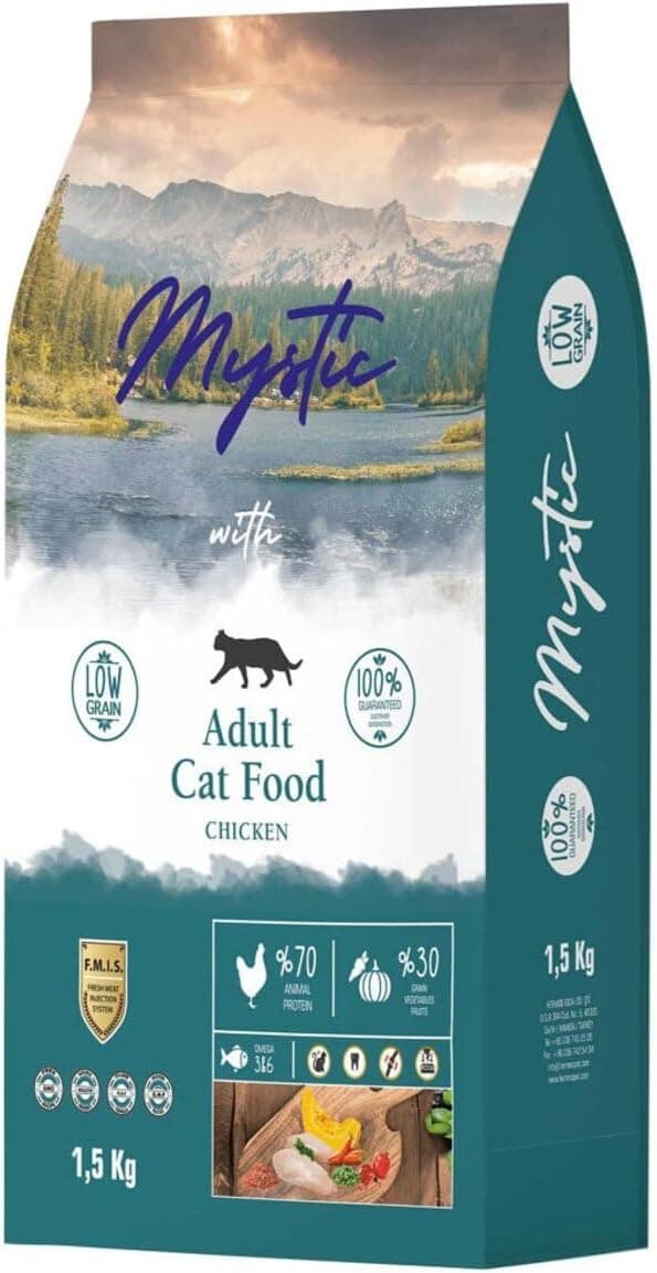 Mystic Az Tahıllı Yetişkin Kedi Maması Tavuklu 1,5 kg