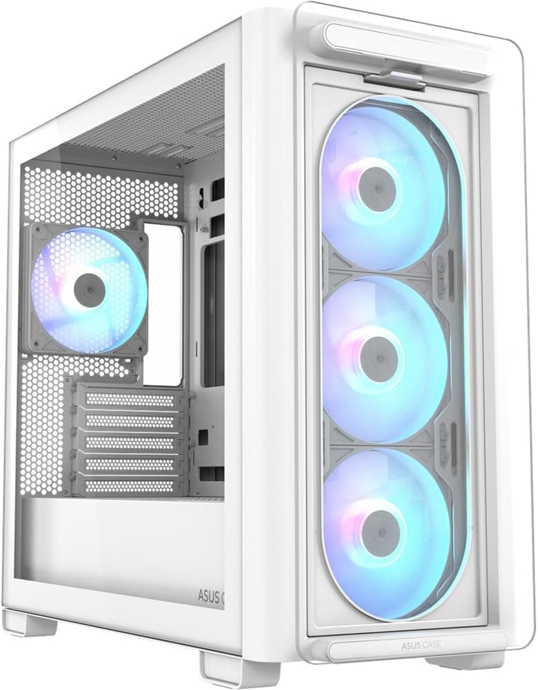 ASUS A23 PLUS TG ARGB Beyaz Tempered Glass USB 3.2 mATX Mid Tower Gaming (Oyuncu) Kasa