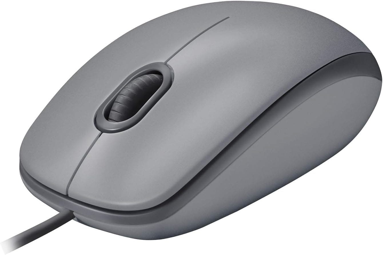 Logitech M110 USB Kablolu Sessiz Mouse, Dizüstü Bilgisayar, Notebook, PC ve Mac için Quiet Click teknolojili, USB-A Bağlantılı, Sağ ve Sol Elle Kullanıma Uygun, Gri