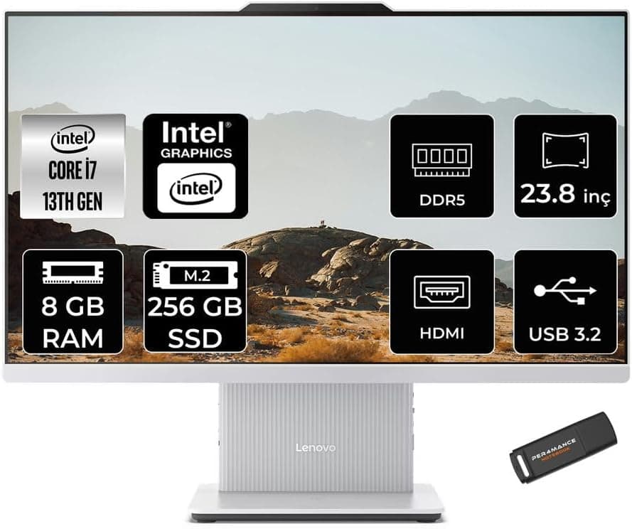 LENOVO IdeaCentre 24IRH9 i7 13620H 8GB DDR5 256GB SSD 23.8" FHD IPS FDOS Beyaz All in One PC & PER4