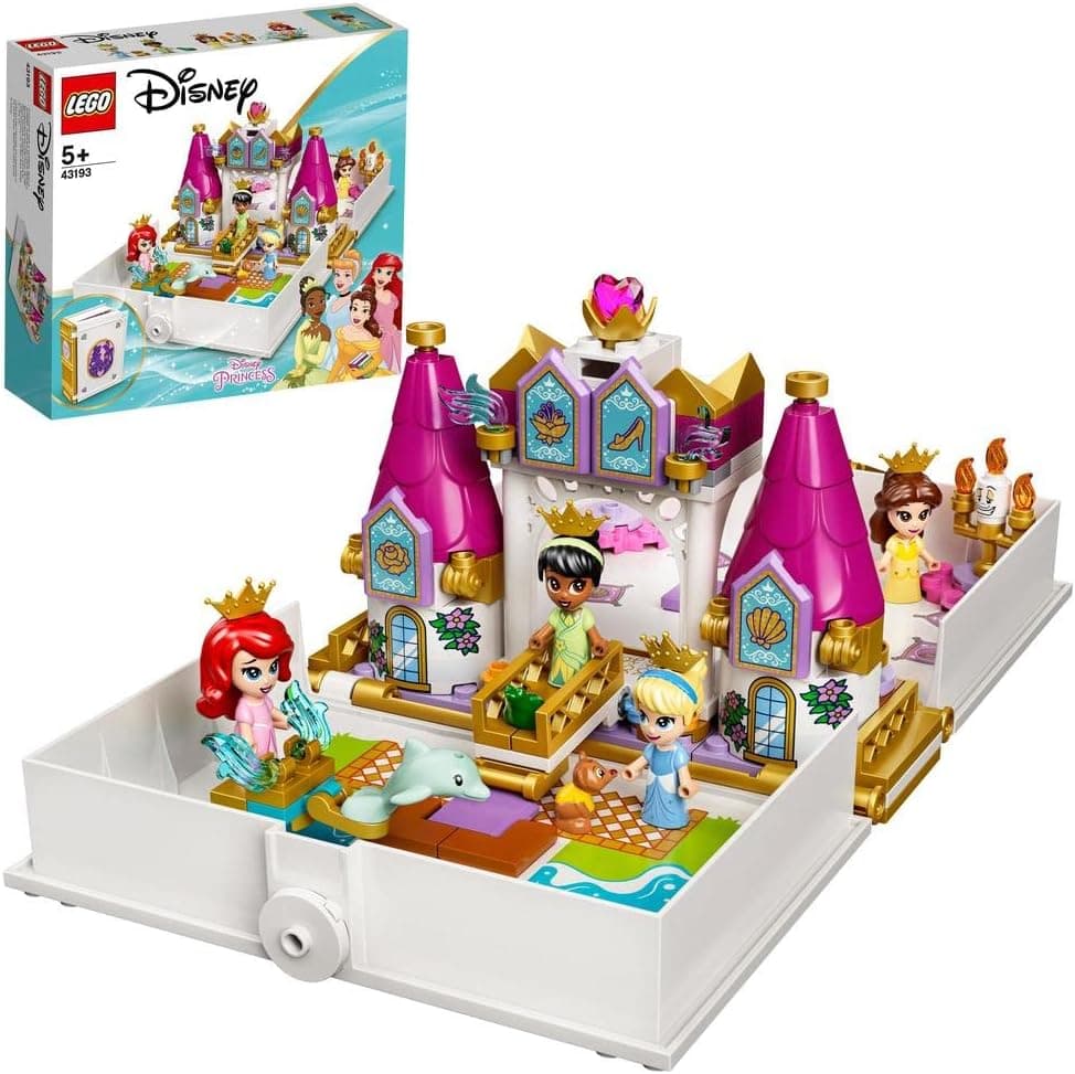 LEGO® ǀ Disney Ariel, Belle, Sindirella ve Tiana’nın Hikaye Kitabı Maceraları 43193 - Prensesleri Seven Çocuklar İçin Eğlenceli Oyuncak Yapım Seti (130 Parça)