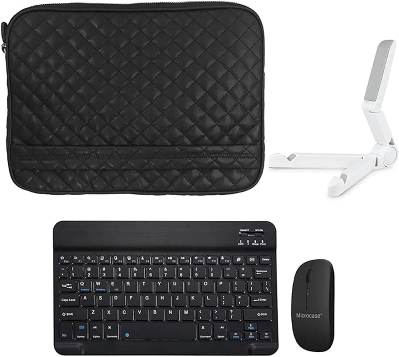 TCL TAB 10L Gen2 2. Jenerasyon Tablet Kapitone Tablet Çanta +Bluetooth Klavye + Mouse + Tablet Standı - AL8123 (Brown)
