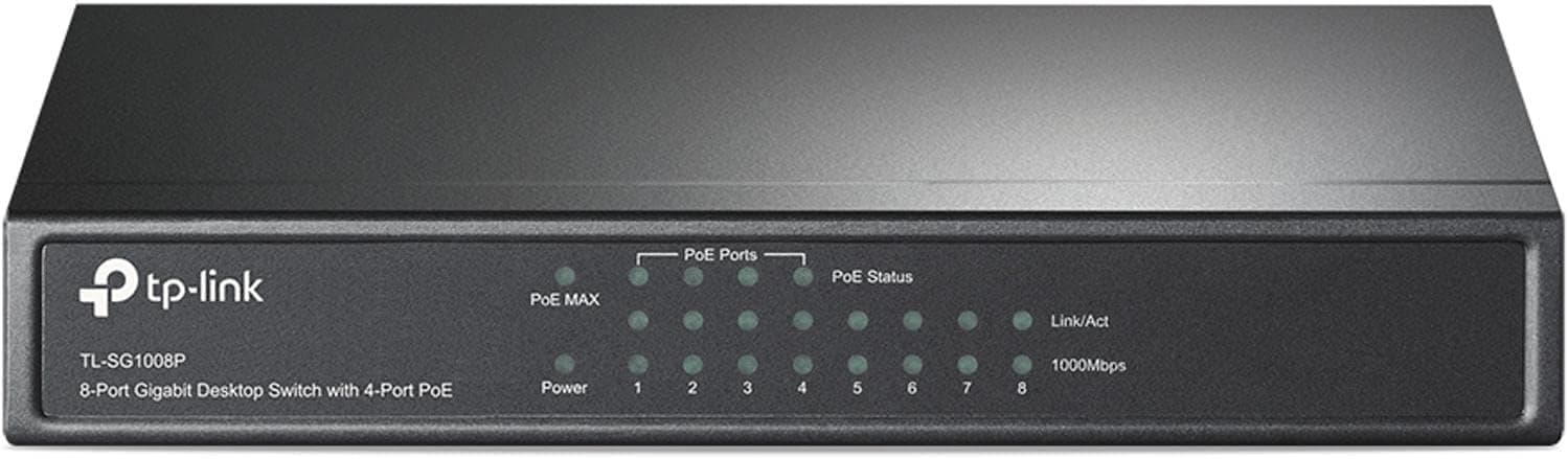 TP-Link TL-SG1008P, 8-Port Gigabit Desktop Switch with 4-Port PoE+