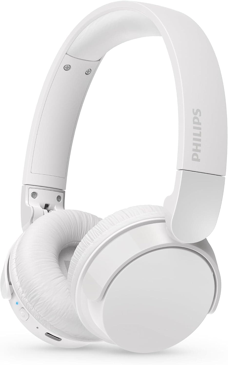 Philips TAH4209WH hafif kulak üstü kablosuz Bluetooth kulaklık, pasif gürültü yalıtımlı, 55 saat çalma süresi, net çağrılar, dinamik bas, 2 saat USB-C şarj, beyaz
