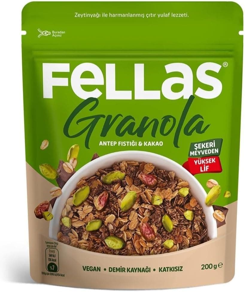 Fellas Granola Antep Fıstığı ve Kakao 200 gr