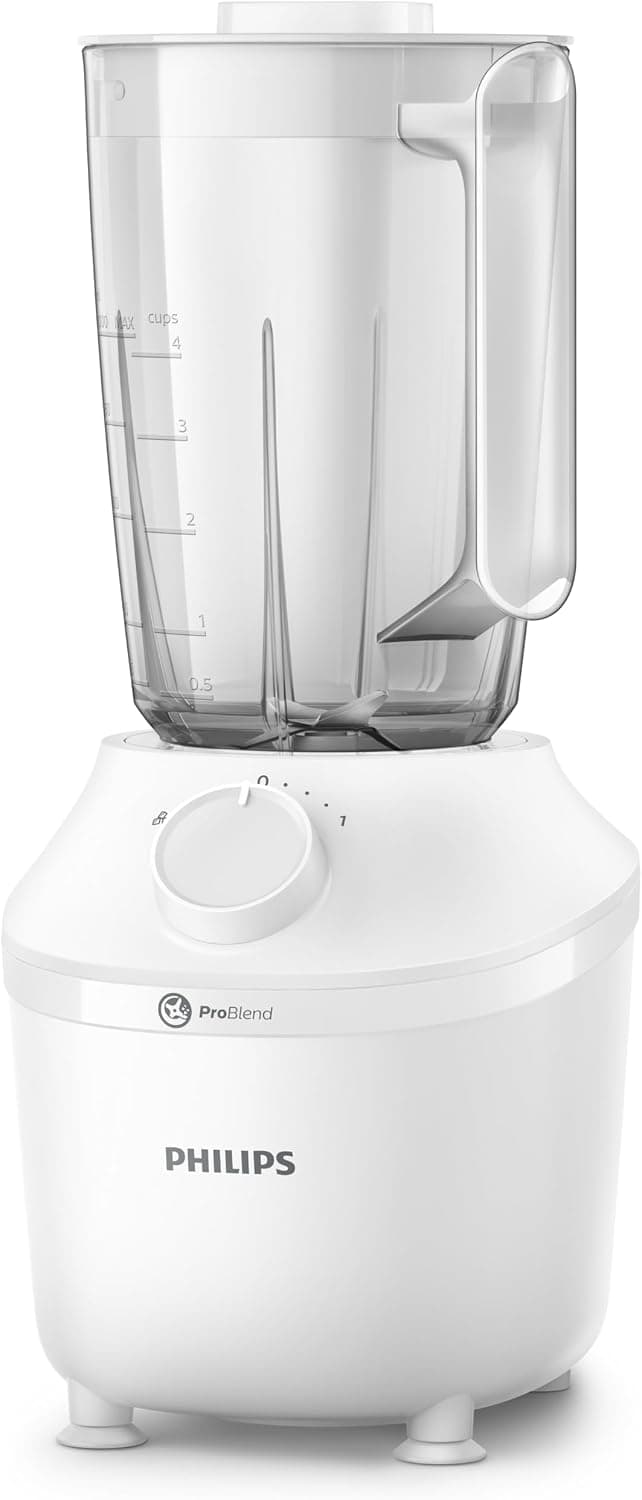 Philips HR2041/00 Blender 19L 450W Beyaz Bıçaklı 4 Yapraklı Bıçak, HR2041/00, Siyah/Beyaz