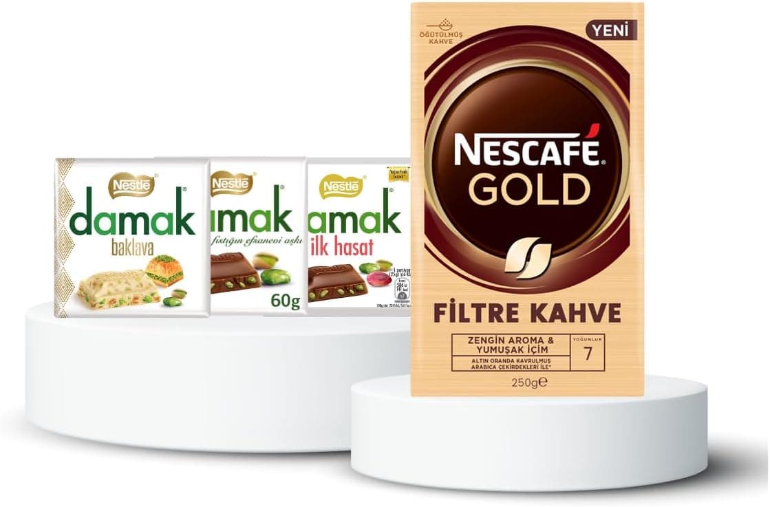 Nescafe Gold Filtre Kahve 250 g & Damak Çikolata 3 x 60 g