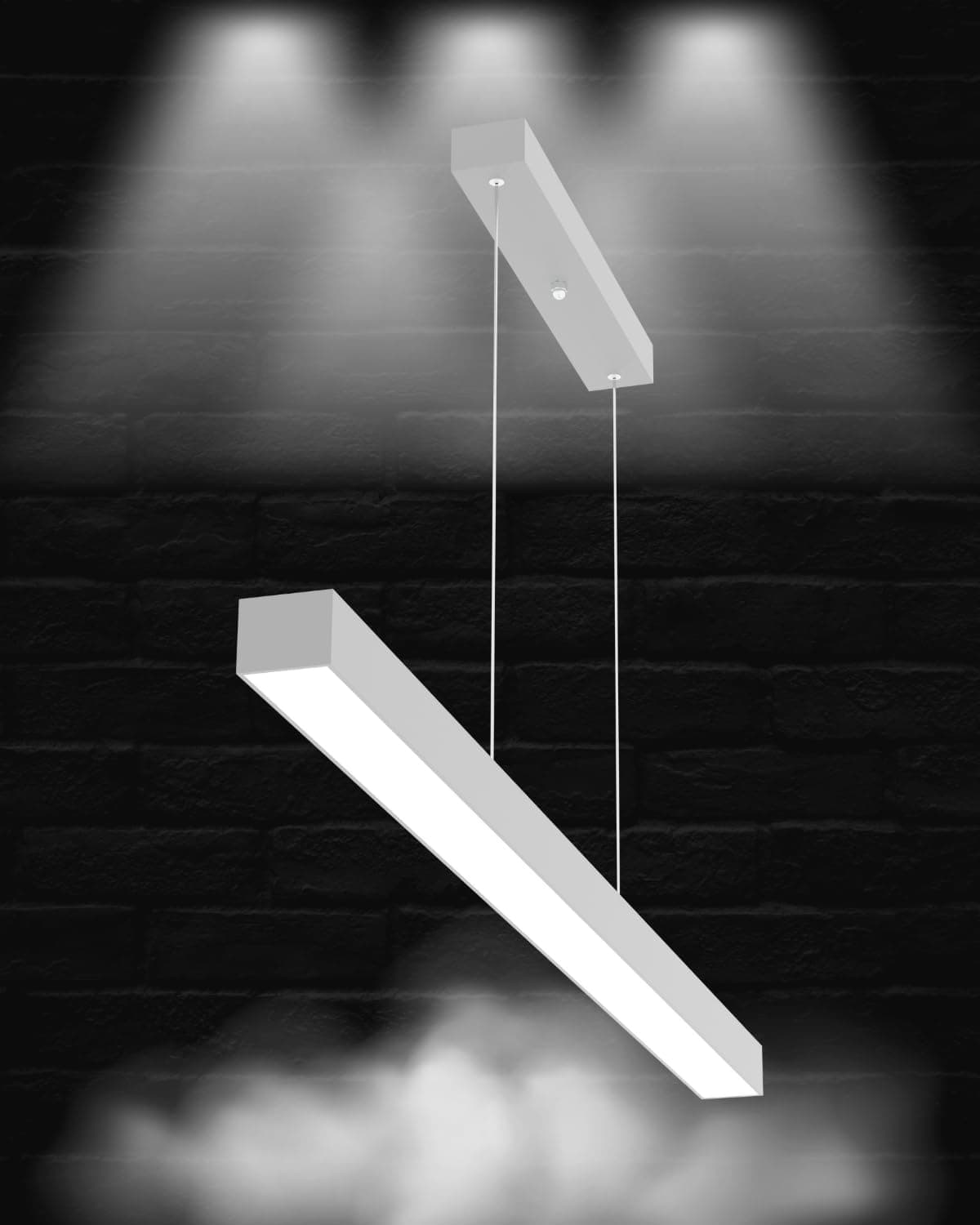 Hegza Lighting LİNEER-100 Ayarlanabilir Sarkıt LEDli Modern Gri Kasa Led Avize (6500K (Beyaz Işık))