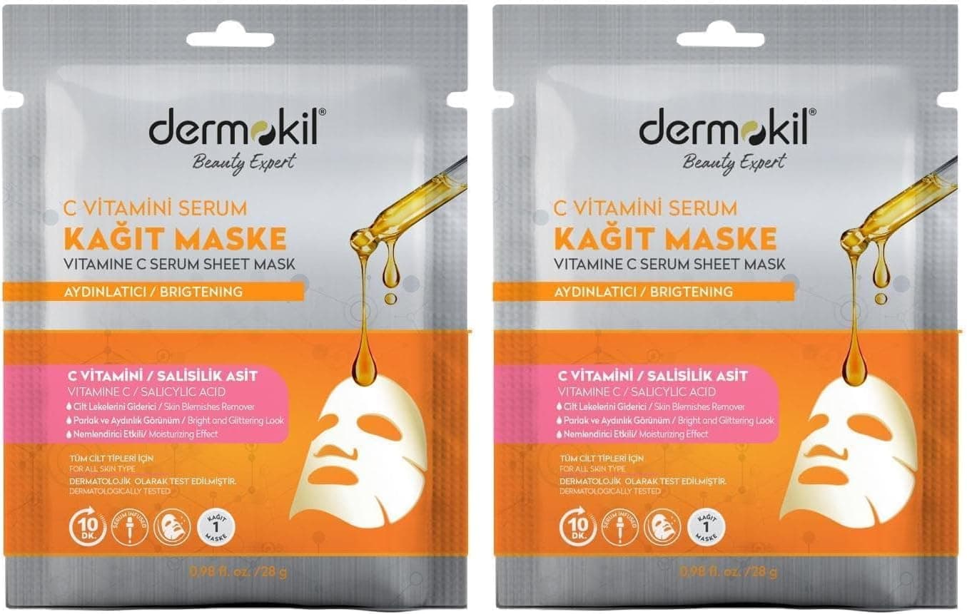 DERMOKİL C Vitamini Serum Kağıt Maske 23 gr 2li paket