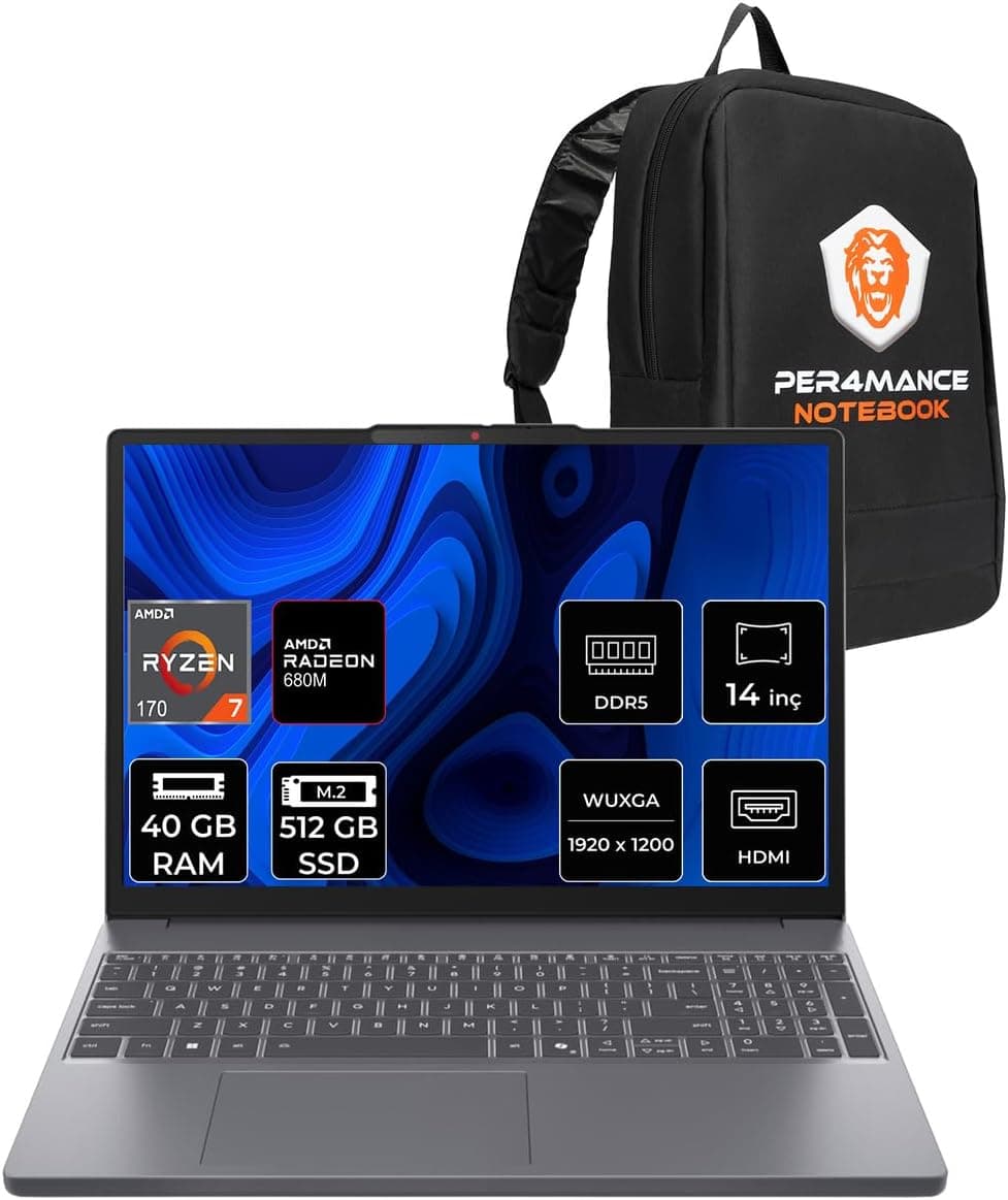 LENOVO IdeaPad Slim 3 AMD Ryzen 7 170 40GB 512GB SSD 14" FHD+ FDOS Dizüstü Bilgisayar