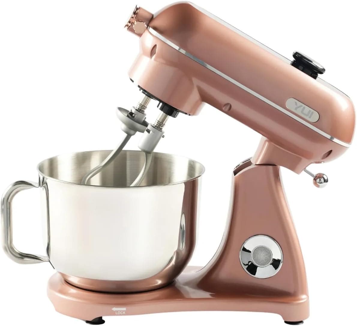 M122 Plus Easy Chef Dc Motor Stand Mikser Çift Başlıklı Hoparlör Özellikli Rose Gold