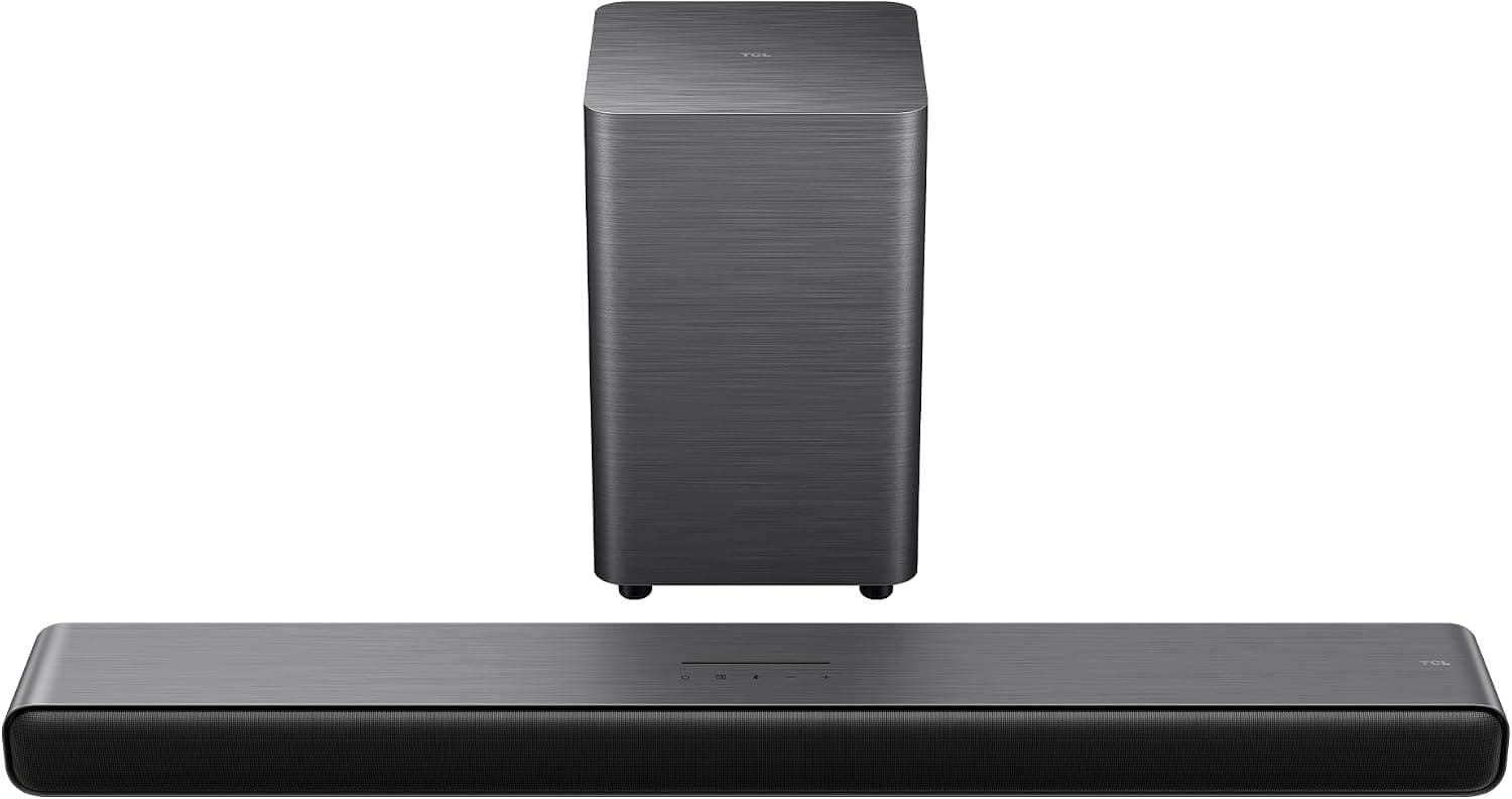 TCL S55H 2.1 Channel Dolby Atmos Soundbar Hoparlör with Deep Super Bass Wireless Subwoofer, DTS Virtual:X, AI Sonic-Adaptation, Tutti Choral