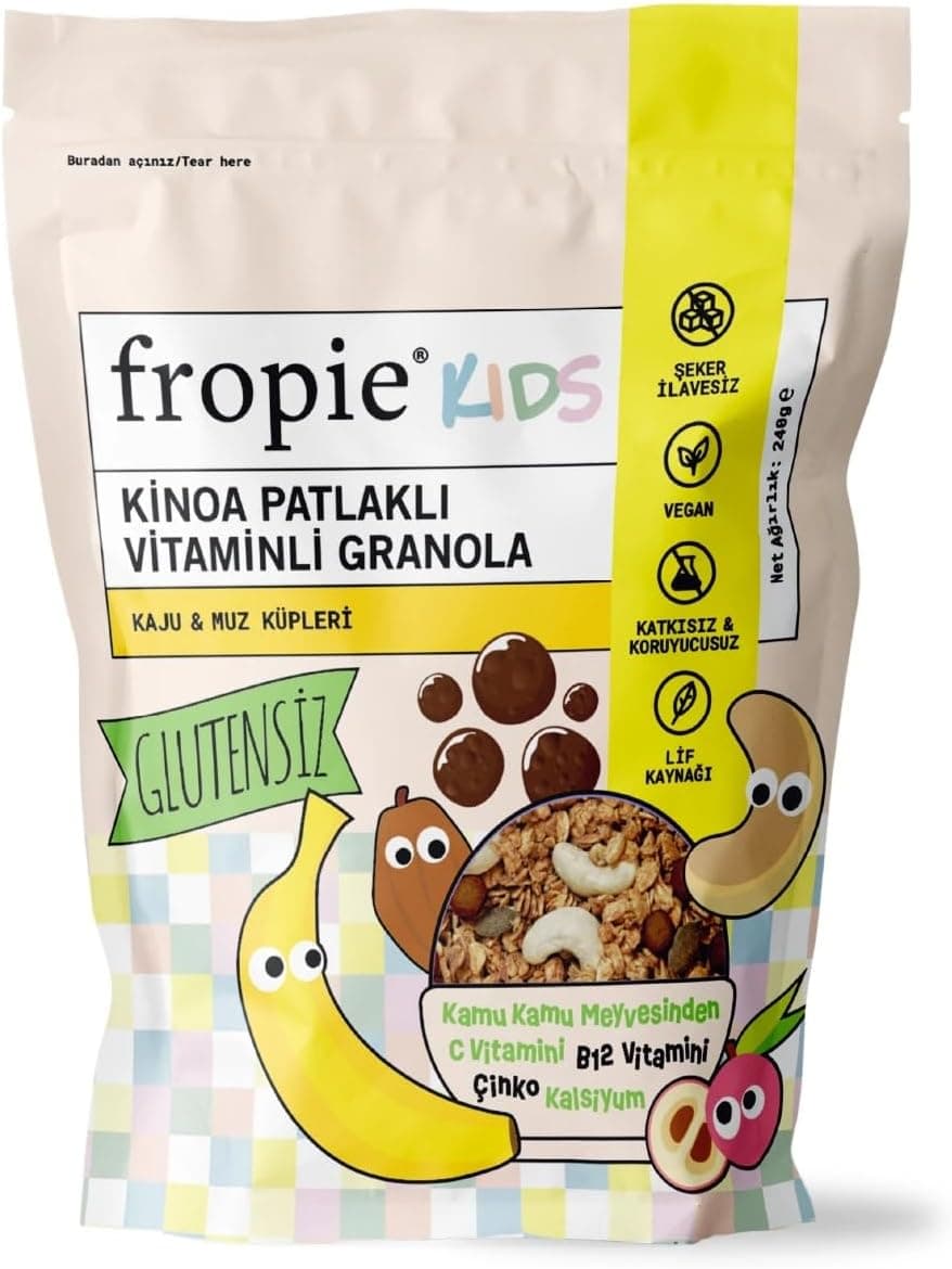 Fropie Kids Granola - Kaju & Muz Küpleri 240gr