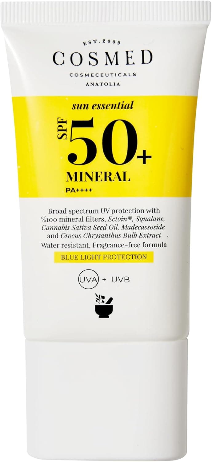 Cosmed Çok Hassas Ciltler için%100 Mineral Filtreli SPF50+ Yüz Güneş Kremi - Mineral SPF50+ - 40 ml