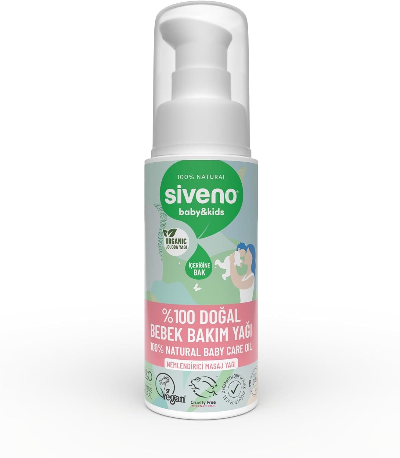 Siveno %100 Doğal Bebek Yağı Organik Jojoba Bakım Masaj Yağı Parafinsiz Bitkisel Vegan 50 ml