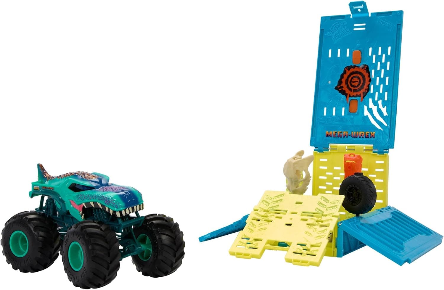 Hot Wheels Monster Trucks 1:24 Mega Wrexin Çarpışma Kafesi, 3 yaş ve üzeri, HNC29