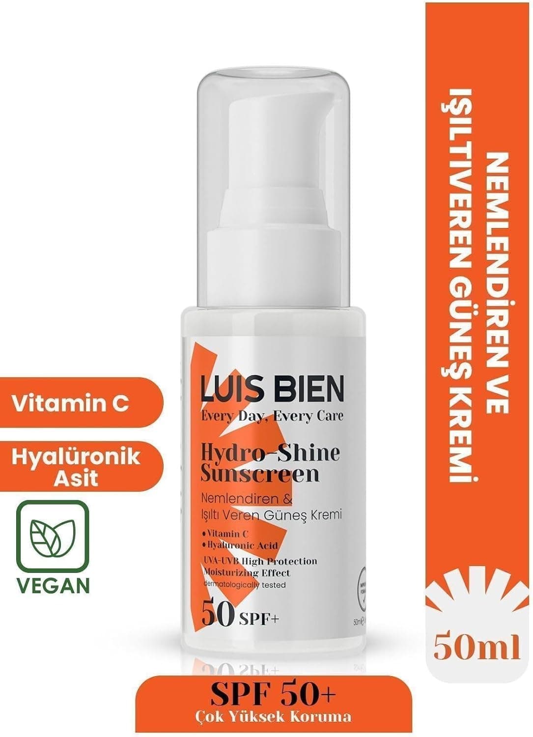 Luis Bien Spf 50 Güneş Kremi | Nemlendiren Ve Işıltı Veren | Yüksek Koruma | Parlak Cilt