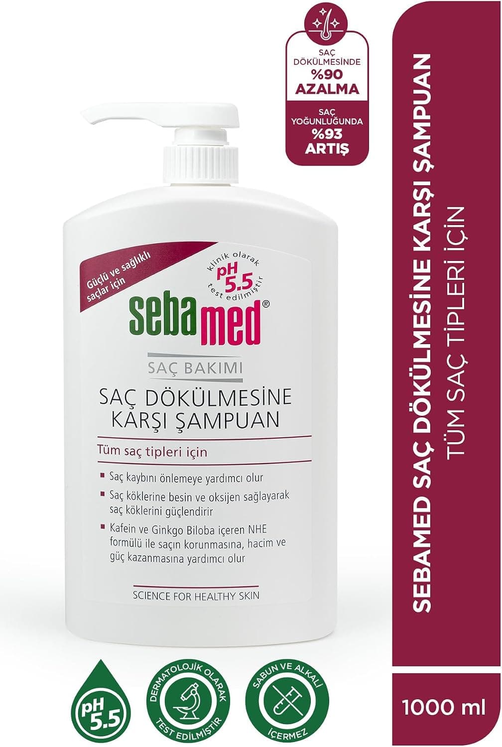 Sebamed Saç Dökülmesine Karşı Güçlendirici Etkili Kafein ve Ginkgo Biloba İçerikli Şampuan 1000 ml