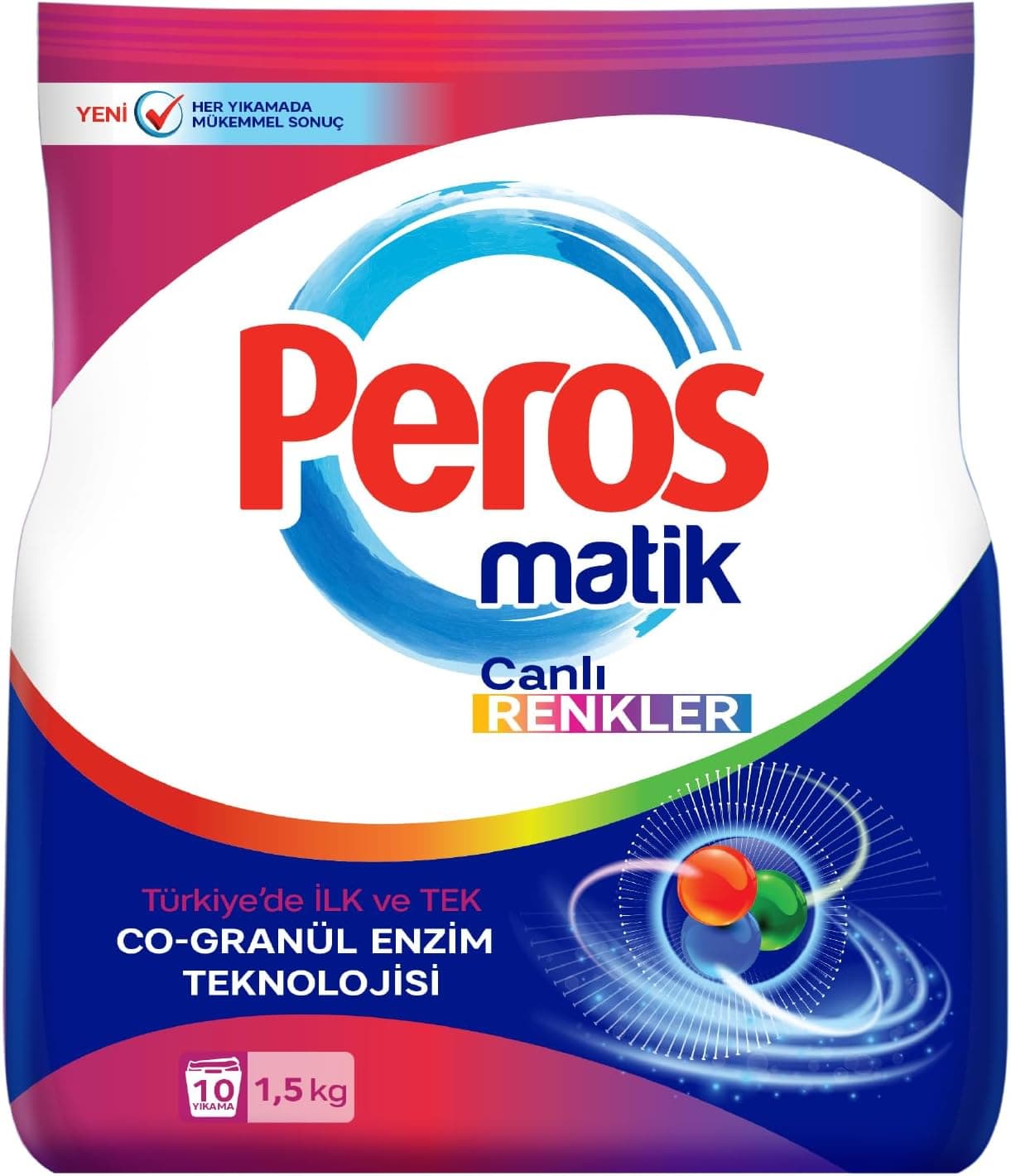 Peros Toz Çamaşır Deterjanı Canlı Renkler 1500 G