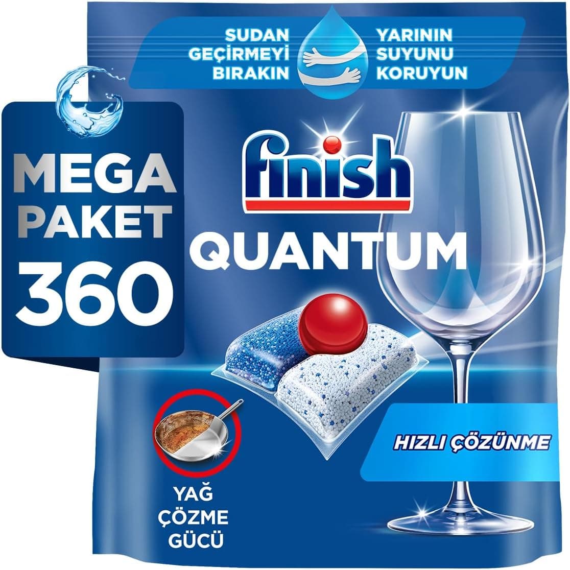 Finish Quantum 360 Kapsül Bulaşık Makinesi Deterjanı Tableti (6 x 60 Kapsül)