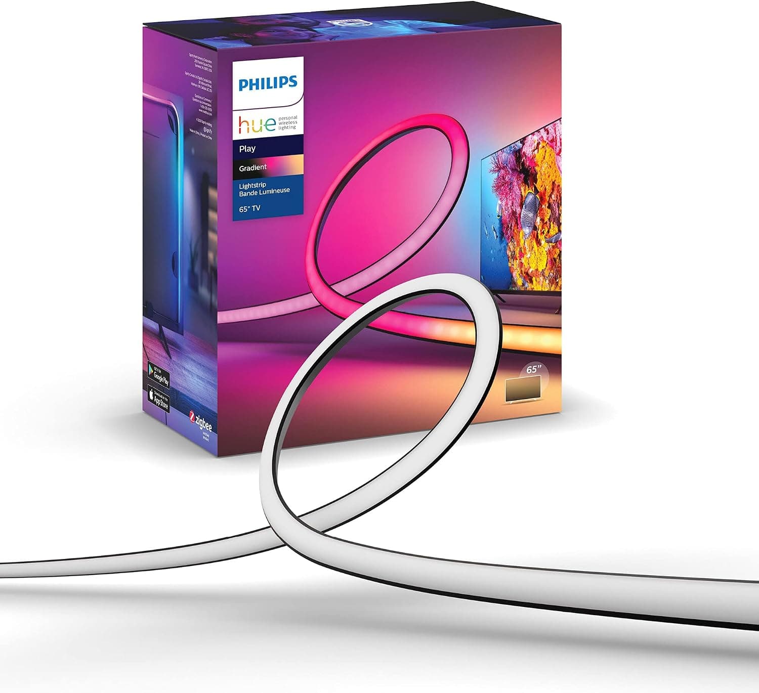 Philips Hue Lightstrip Gradient TV 65 Akıllı Renkli LED Şerit Aydınlatma - 25.000 Saat Ampul Kullanım Ömrü