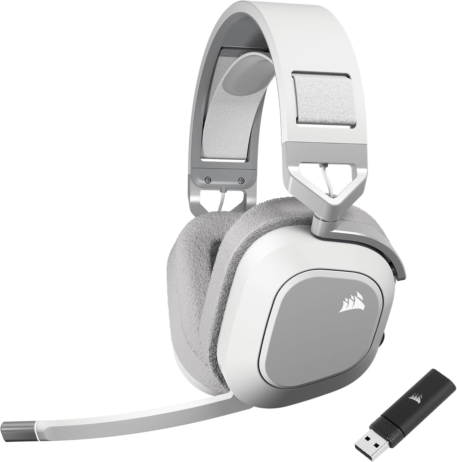 CORSAIR HS80 MAX Kablosuz Bluetooth Oyun Kulaklığı, Dolby Atmos, Yayın Kalitesi Mikrofon, PC/Mac/PS5/PS4/Mobil - Beyaz (CA-9011286-EU)