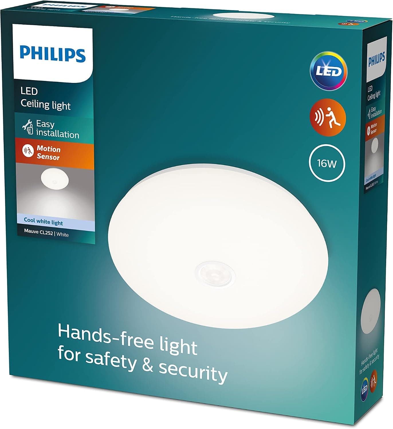 Philips Mauve Hareket Sensörlü Yuvarlak Tavan Lambası 16W 4000K Gün Işığı