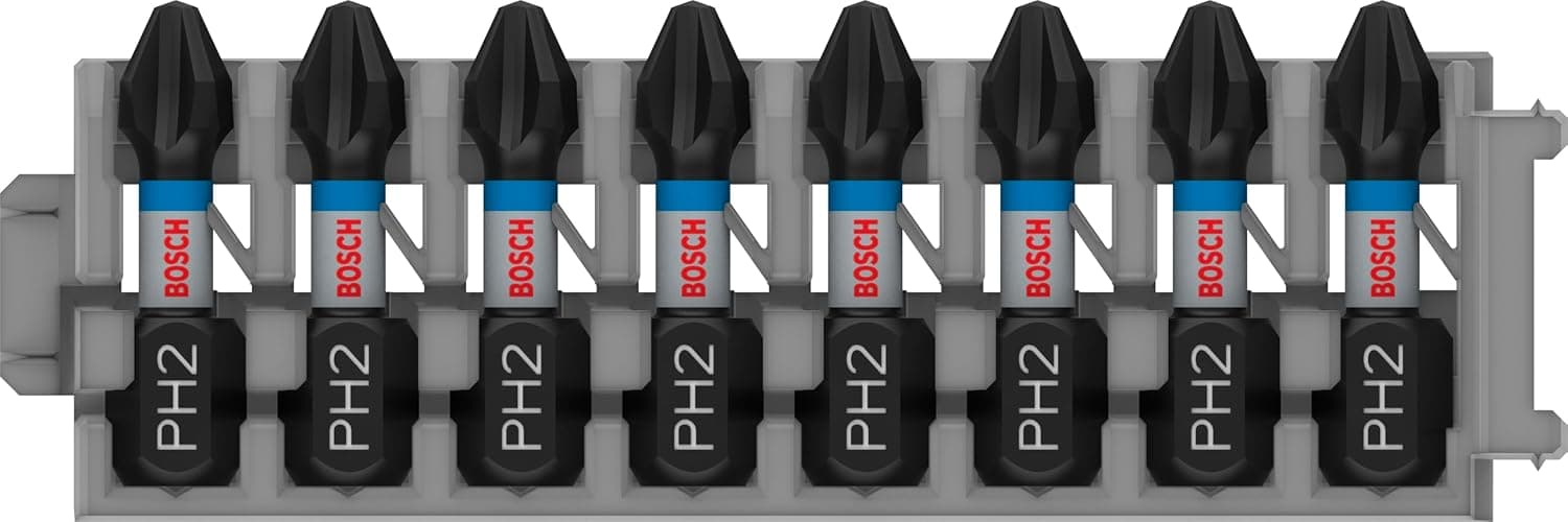 Bosch Professional Accessories aksesuar 2608522324 8 parça Tornavida Seti Yıldız (Impact Control, 8 x PH2 Uç Uzunluğu: 25 mm, Pick and Click)
