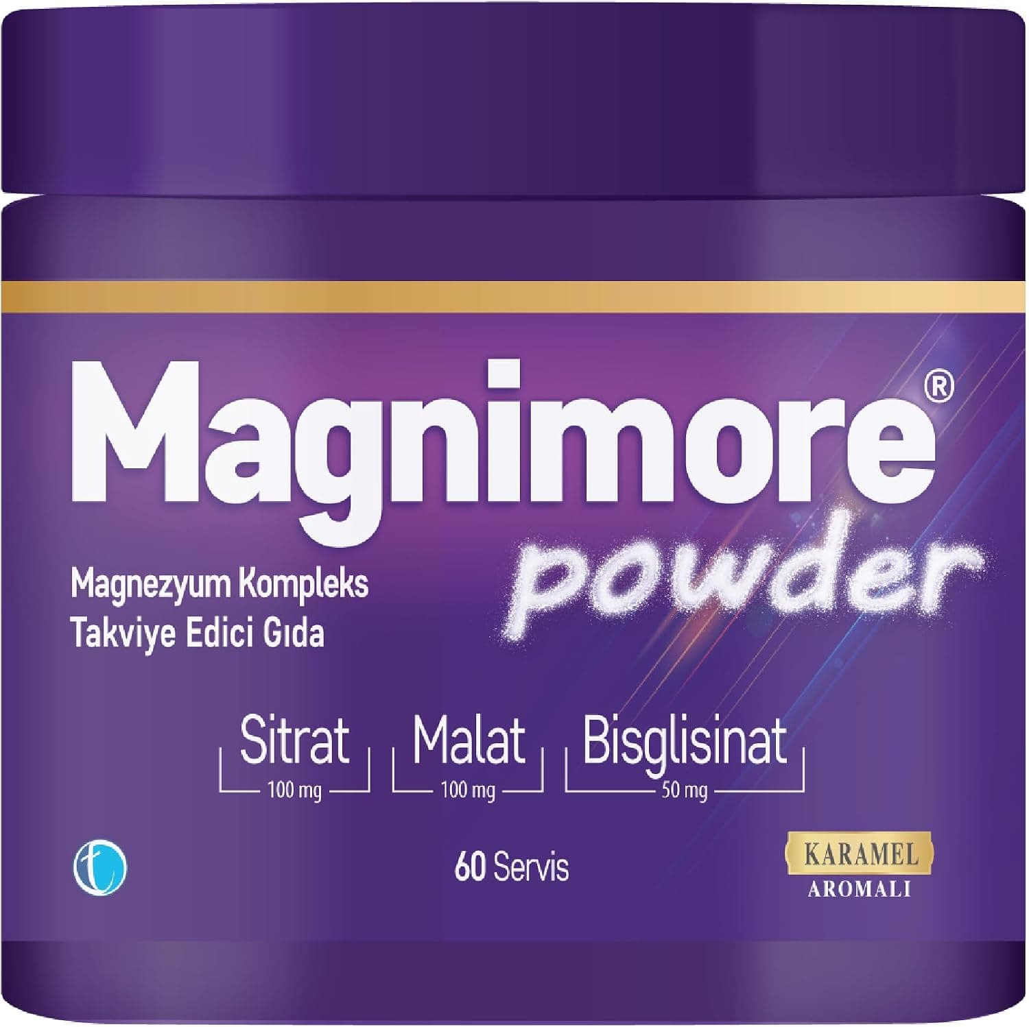 Magnimore Powder Magnezyum Karamel Aromalı 60 Servis Sitrat Malat Bisglisinat
