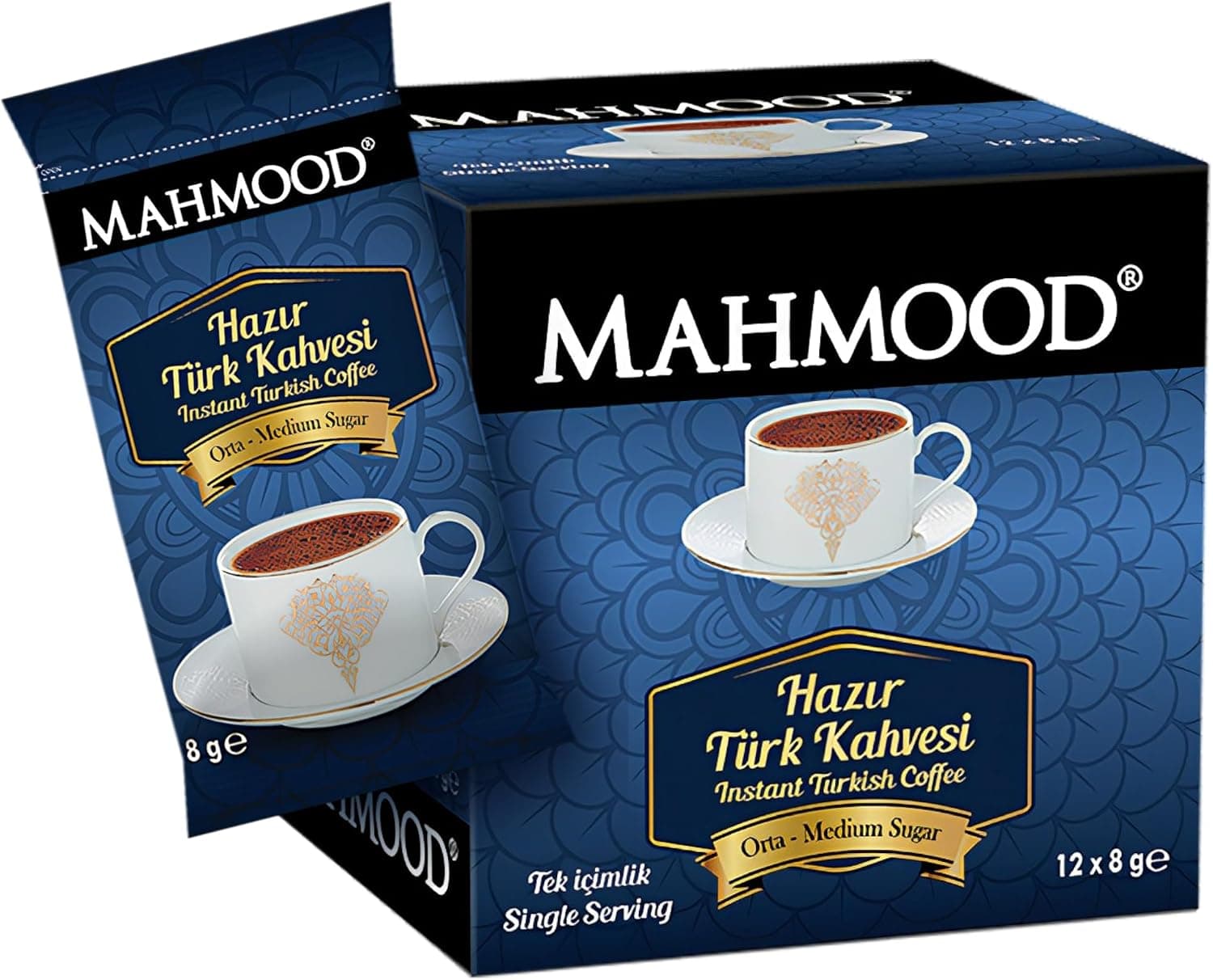 Mahmood Coffee Hazır Türk Kahvesi Orta (8 Gr x 12 Adet)