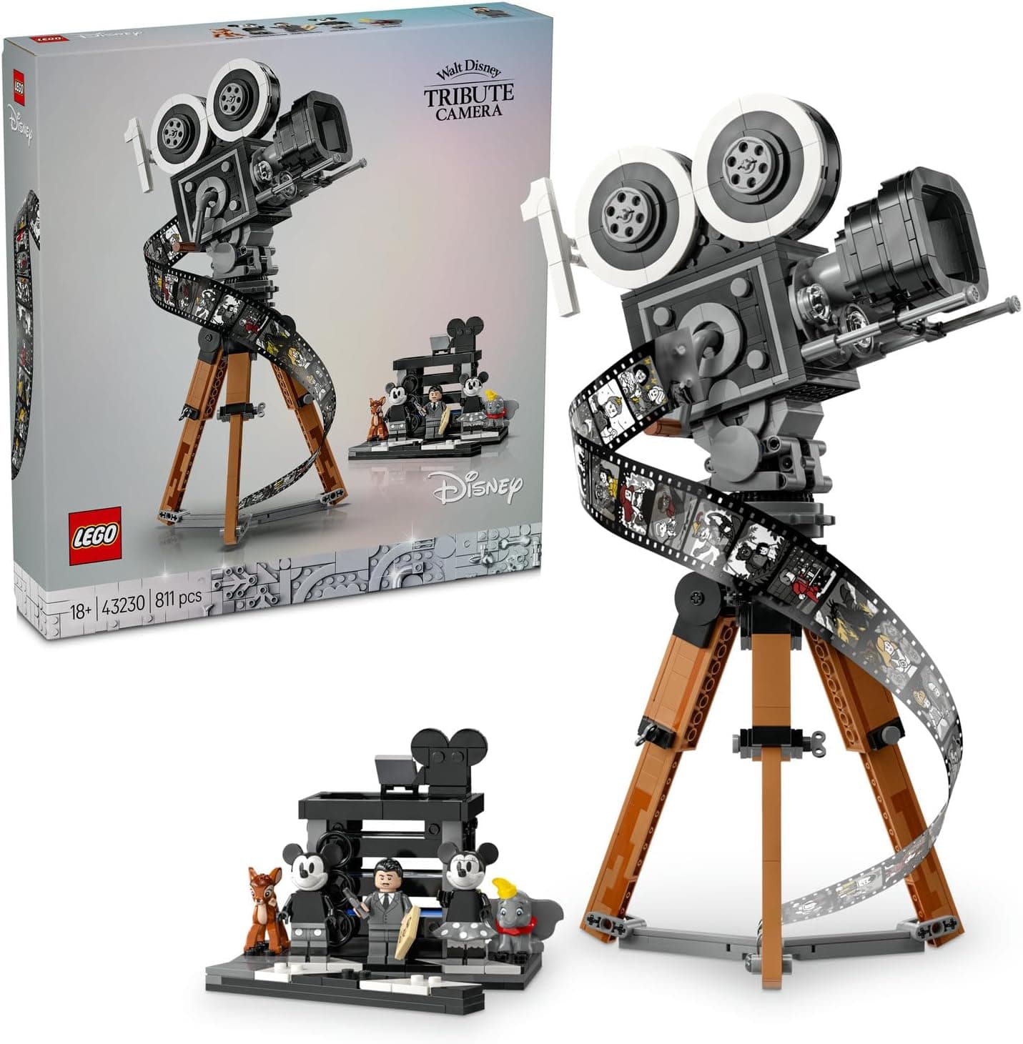 LEGO ǀ Disney Walt Disney Hatırası Kamera 43230 - Yetişkinler için Disney’in 100. Yıl Dönümüne Özel Yaratıcı Koleksiyonluk ve Sergilenebilir Model Yapım Seti (811 Parça)