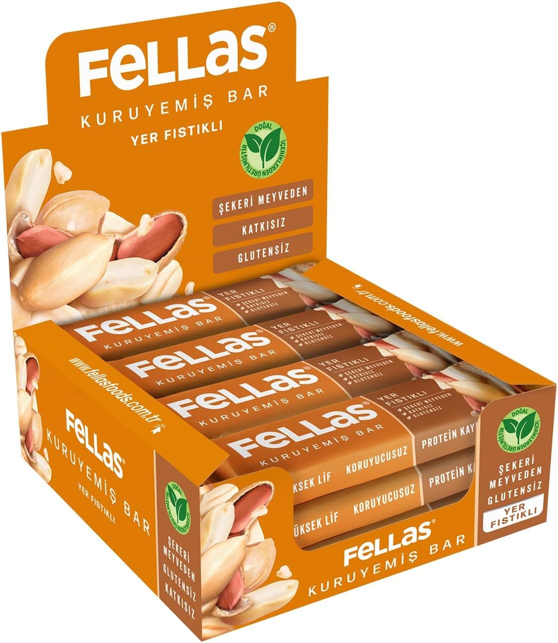 Fellas Yer Fıstıklı Kuruyemiş Bar 30 gr x 12 Adet