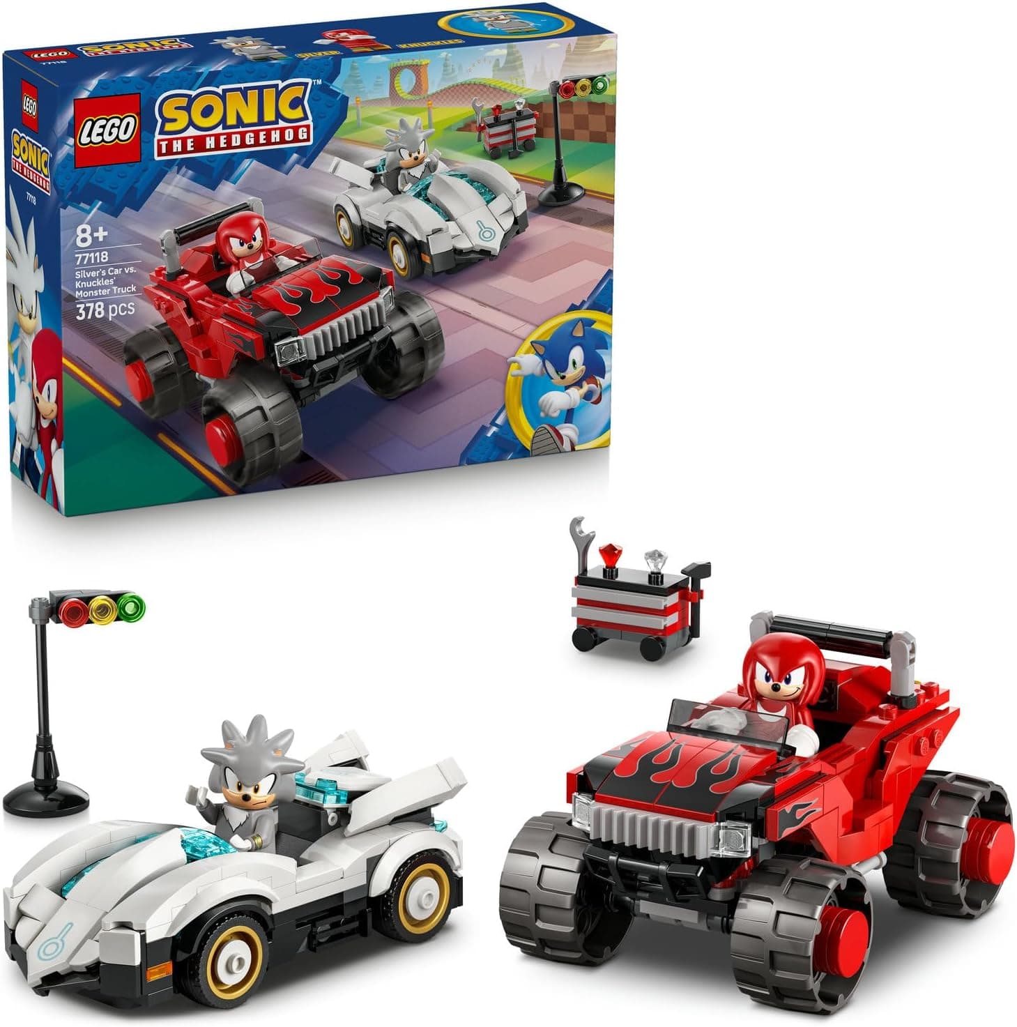 LEGO Sonic the Hedgehog Silver’ın Arabası vs. Knucklesın Kamyonu 77118