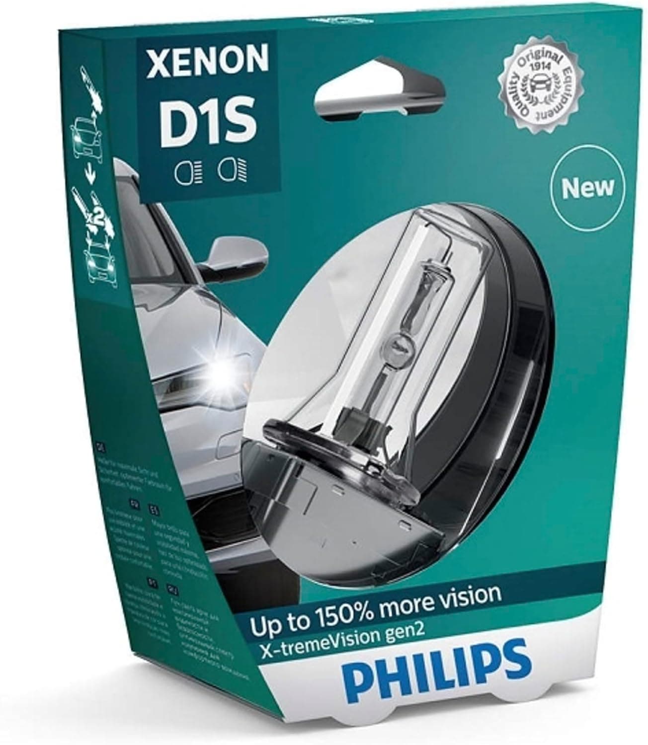 Philips D1S X-treme Vision Gen2%150 Daha Fazla Görüş Xenon Ampul, 1 Adet