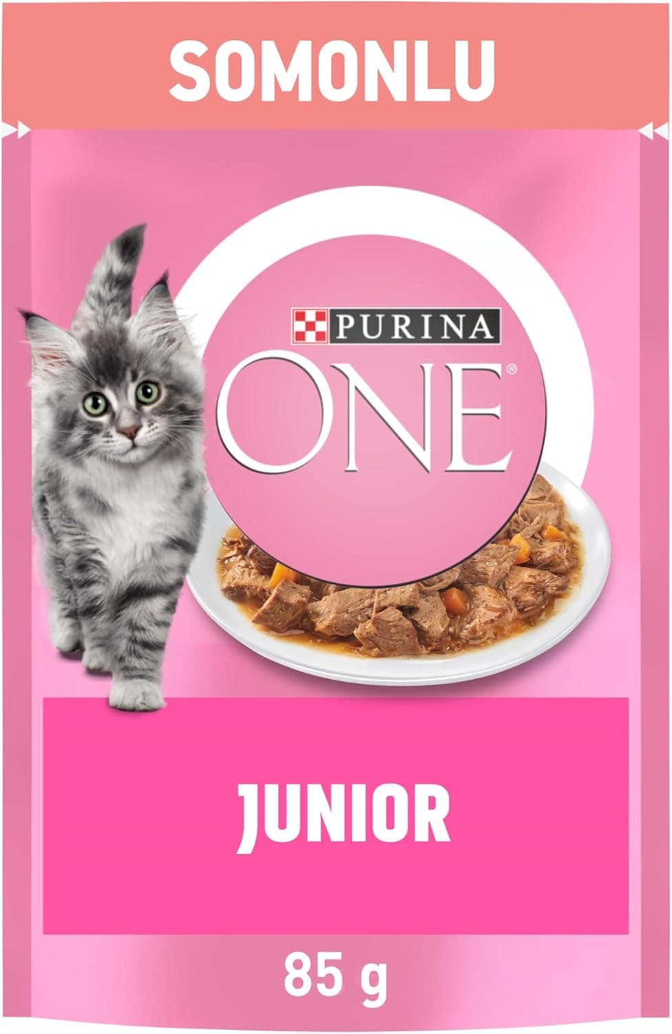 PURINA ONE Somonlu Yavru Kediler için Yaş Kedi Maması 85 Gram