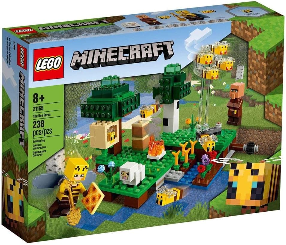 LEGO Minecraft Arı Çiftliği 21165 Arıcı, Harika Arı ve Koyun Figürleri İçeren Minecraft Aksiyon Oyuncağı (238 Parça)
