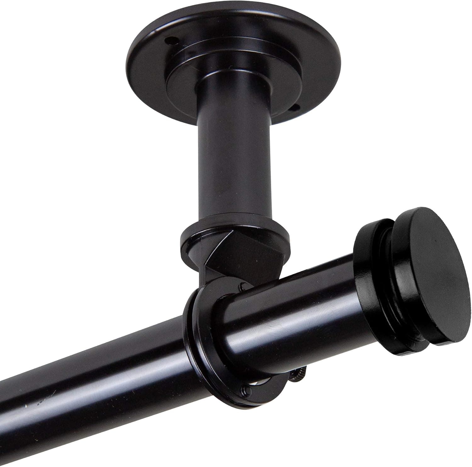Rod Desyne 100-50-482CL Bun 1" Tavan Perdesi Çubuğu/Oda Bölücü, 48-84", Siyah