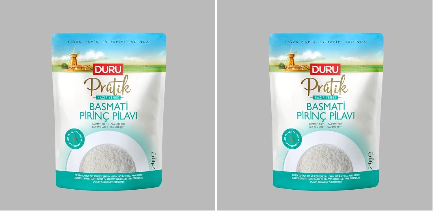 Duru Pratik Basmati Pirinç Pilavı 250g – Hazır Yemek – Zeytinyağlı ve Tereyağlı – Katkısız ve Koruyucusuz 2li paket