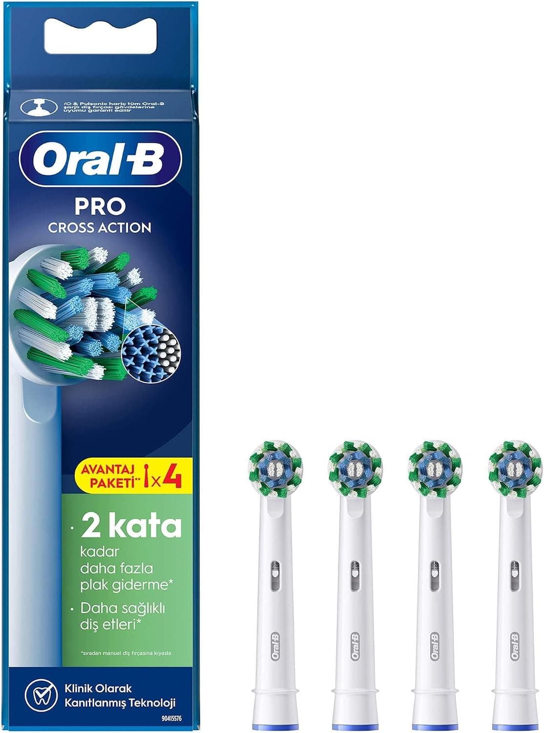 Oral-B Cross Action X-Filament Şarjlı Diş Fırçası Yedek Başlığı 4 Adet