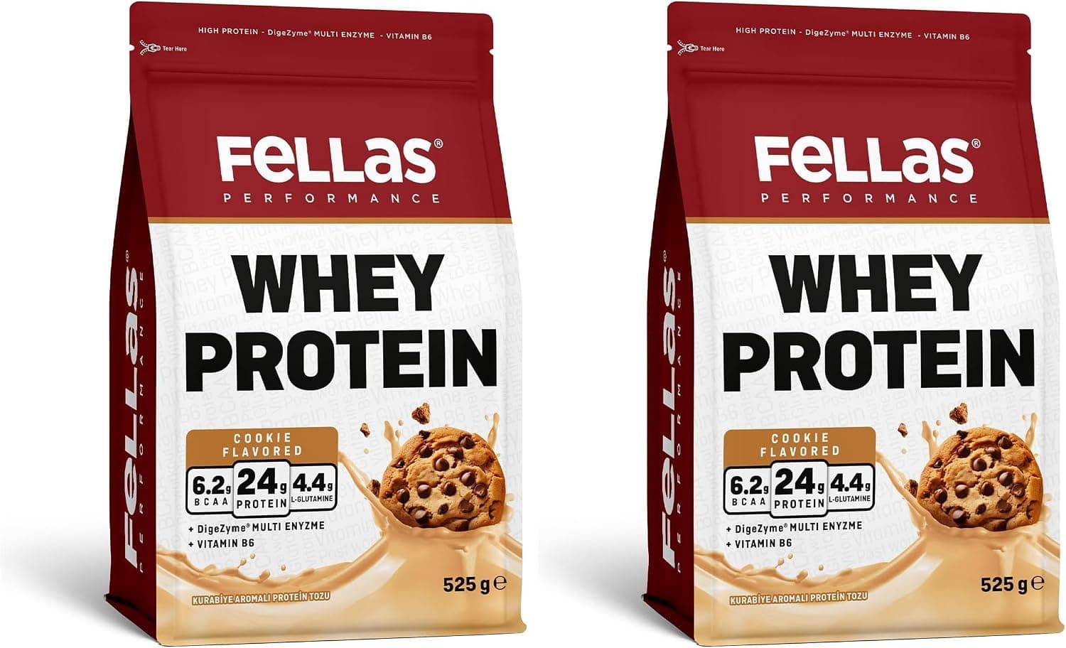 Fellas Performance Kurabiye Aromalı Whey Protein 525g 2`li paket